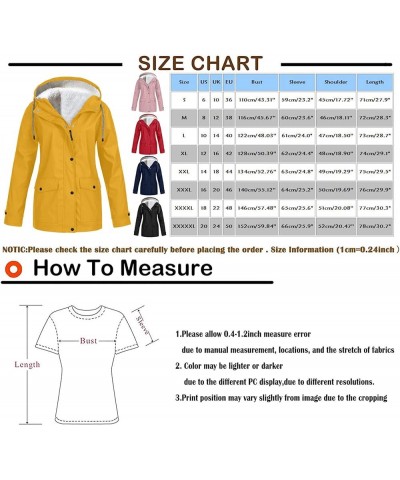 Women's Raincoats Waterproof With Hood Solid Color Plush Thickening Jacket Outdoor Size Hooded Coats, S-5XL Kc04-red $15.58 J...