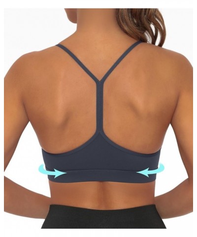 Y Back Sports Bra for Women Low Impact Racerback Workout Bras Sexy Thin Straps Yoga Sport Bras with Removable Pads Gray $14.2...