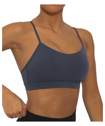 Y Back Sports Bra for Women Low Impact Racerback Workout Bras Sexy Thin Straps Yoga Sport Bras with Removable Pads Gray $14.2...