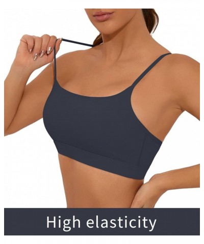 Y Back Sports Bra for Women Low Impact Racerback Workout Bras Sexy Thin Straps Yoga Sport Bras with Removable Pads Gray $14.2...