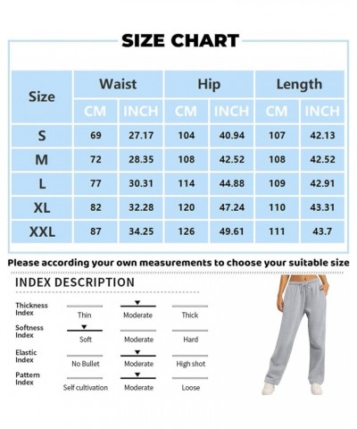 Women's Wide Leg Sweatpants Elastic High Waisted Straight Leg Sweat Pants Lounge Baggy Joggers with Pockets 5a blue $8.46 Pants