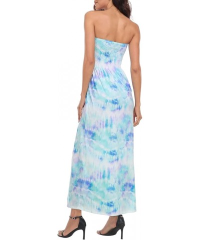 Women's Strapless Maxi Dress Plus Size Tube Top Long Skirt Sundress Cover Up Tie Dye $18.19 Swimsuits