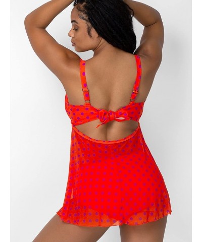 Women's Plus-Size Twist Bandeau Tankini Top Bright Polka Dot Print $17.60 Swimsuits