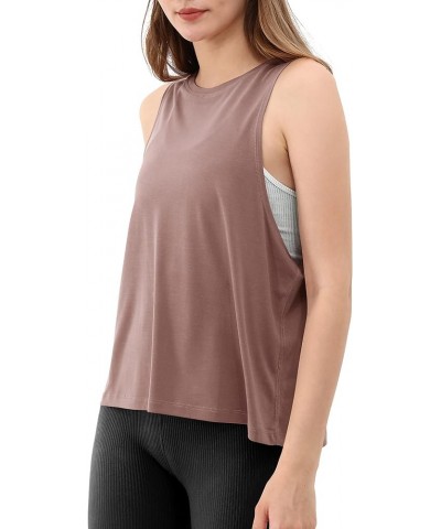 3-Pack Loose Tank Tops for Women Sleeveless Gym Athletic Workout Tops Yoga Shirts Dusty Rose (Long)-1 Pack $9.49 Activewear