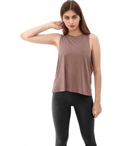 3-Pack Loose Tank Tops for Women Sleeveless Gym Athletic Workout Tops Yoga Shirts Dusty Rose (Long)-1 Pack $9.49 Activewear