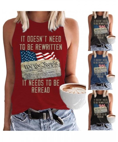 It Doesn't Need to Be Rewritten Constitution We The People T-Shirt 1776 We The People Shirt Fourth of July Tanks Black $14.99...