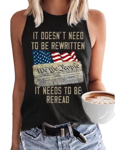 It Doesn't Need to Be Rewritten Constitution We The People T-Shirt 1776 We The People Shirt Fourth of July Tanks Black $14.99...