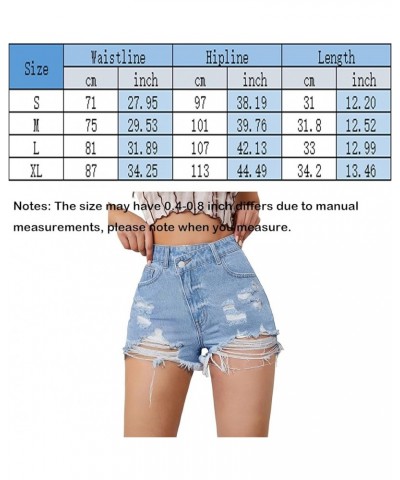 Jean Shorts for Womens Summer High Waisted Frayed Raw Hem Distressed Ripped Denim Shorts Clight Blue $13.19 Shorts