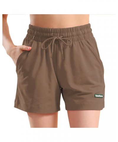 Women's Sweat Shorts High Waisted Cotton Shorts Loose Fit Shorts for Women Casual Summer Comfy Lounge Shorts Mocha Brown $11....