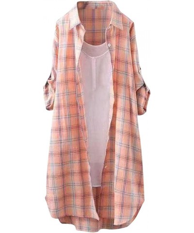 Women's Spring Clothes Fashion Plaid Loose Casual Cardigan Thin Outer Shirt Sun Jacket Top, S-3XL 2-watermelon Red $11.75 Swe...