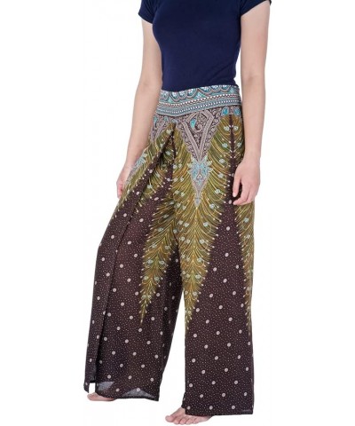 Womens Wide Leg Trousers Palazzo Pants S M L XL Sizes Brown Peacock $11.40 Pants