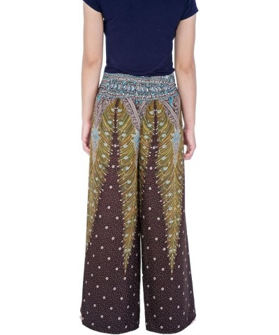 Womens Wide Leg Trousers Palazzo Pants S M L XL Sizes Brown Peacock $11.40 Pants