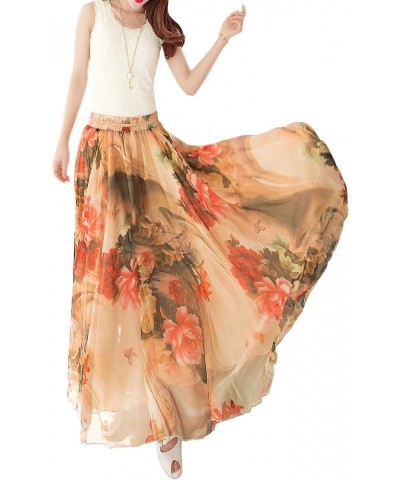 Women Full/Ankle Length Blending Maxi Chiffon Long Skirt Beach Skirt Pattern 4 $17.60 Skirts