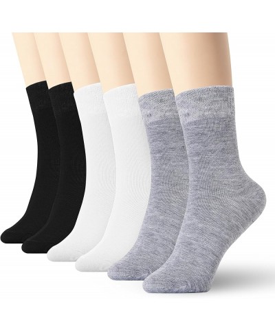 Women Men Casual Wide Band Cotton Socks Black White Grey 6 Pack Multi a $11.95 Socks