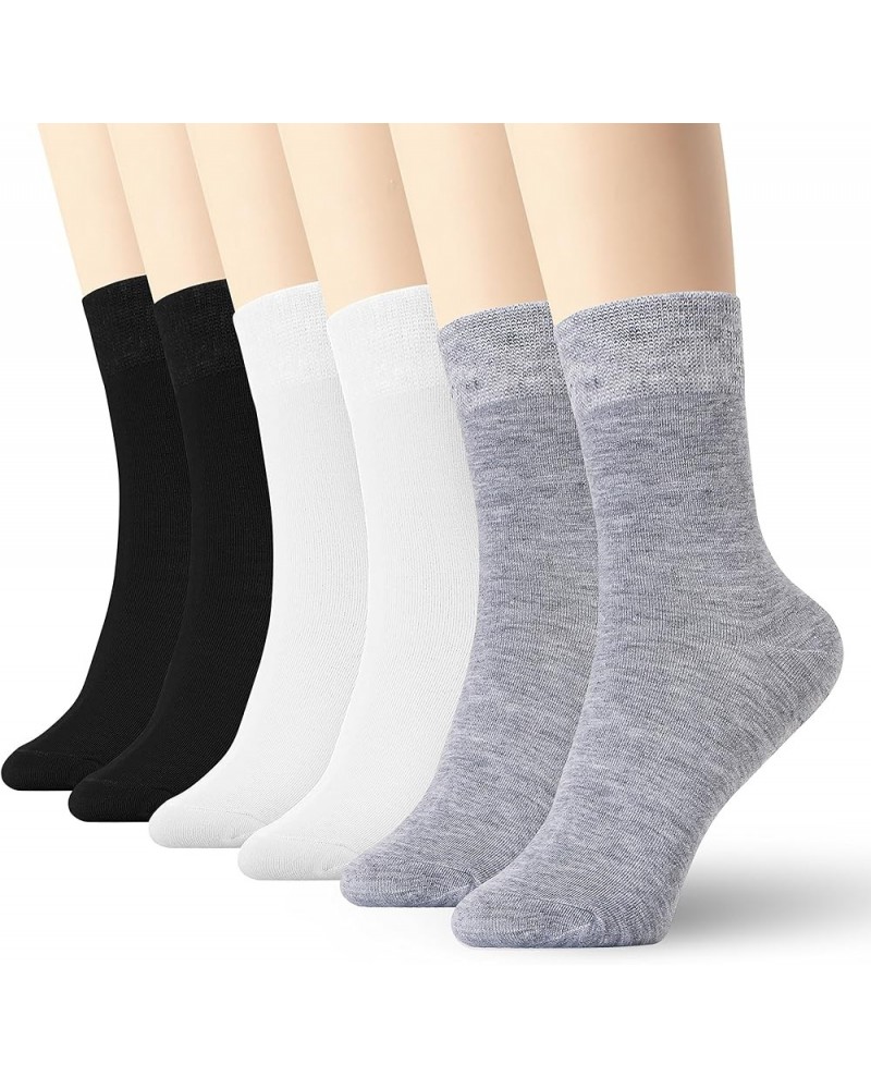 Women Men Casual Wide Band Cotton Socks Black White Grey 6 Pack Multi a $11.95 Socks