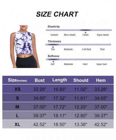 Workout Crop Tops Cropped Muscle Tank Vest Cute Quick Dry Gym Yoga Athletic Shirts Marble Purple $7.13 Activewear