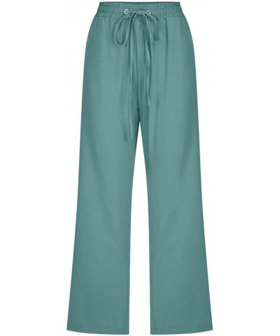 Capri Pants for Women Palazzo Lounge Pants Summer Casual Cropped Cotton Linen Comfy Baggy Trousers with Pockets C-sky Blue $4...