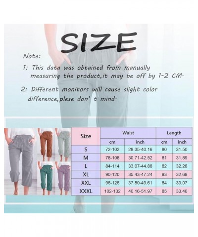 Capri Pants for Women Palazzo Lounge Pants Summer Casual Cropped Cotton Linen Comfy Baggy Trousers with Pockets C-sky Blue $4...