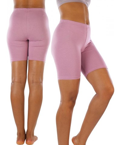 Women's Premium Trendy Cotton Biker Shorts Light Rose $9.33 Activewear