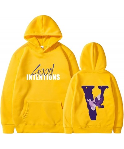 Fashion Trendy V Graphic Hoodies Personality Hip-hop V Letter Hoodie Couples Pullover Top Sweatshirt Sweater Yellow2 $14.72 H...