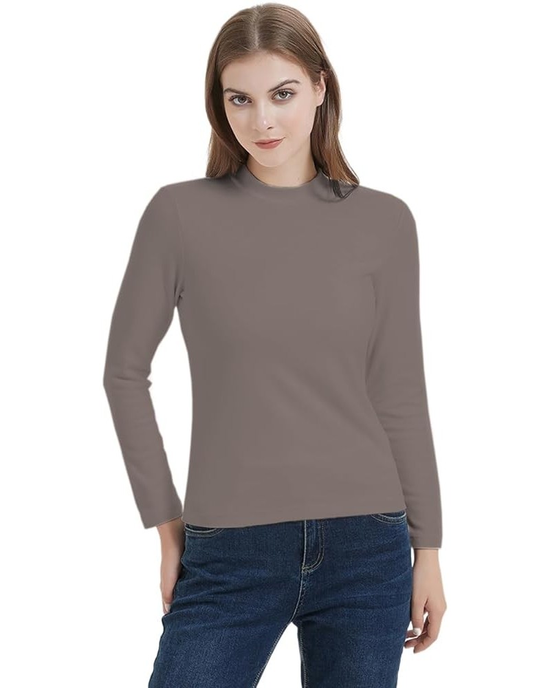 Heat Womens Ultra Soft Thermal Lightweight Baselayer Mock Neck Long Sleeve Underwear Top Khaki $12.64 Underwear