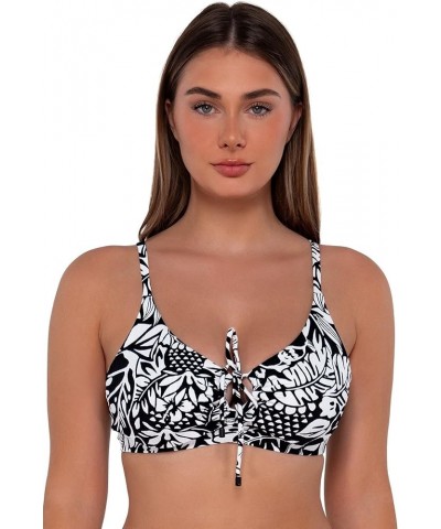 Women's Kauai Keyhole Bikini Top Swimsuit with Underwire Caribbean Seagrass Texture $45.54 Swimsuits