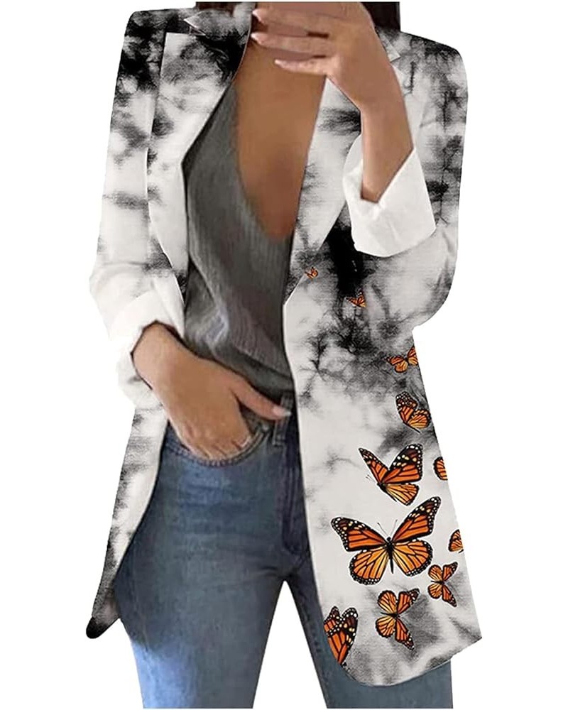 Halloween Long Sleeve Blazer for Women Plus Size Funny Blazer Wedding Lapel Polyester Floral Comfort Hide 05-gray $9.70 Blazers