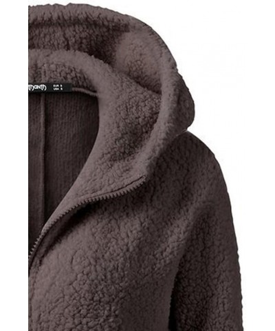 Aesthetic Hoodies Zip Hoodies Women Oversized Sherpa Jacket with Pockets Fleece Teddy Coat Outerwear S-5XL 01coffee $5.95 Act...