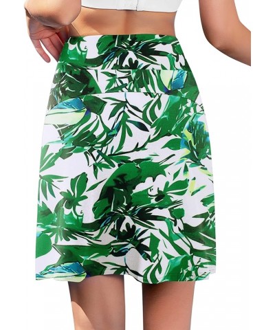 Women's 20" Knee Length Skorts Skirts Golf Elastic Athletic Skorts Tennis Skirt with Pocket Casual Summer Skirts Leaf $14.49 ...