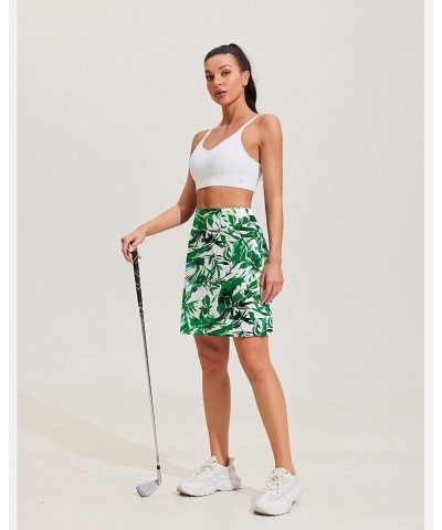 Women's 20" Knee Length Skorts Skirts Golf Elastic Athletic Skorts Tennis Skirt with Pocket Casual Summer Skirts Leaf $14.49 ...