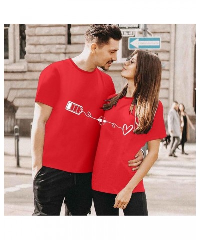 His and Hers Matching Shirts for Couples Casual Short Sleeve Love Printed Tee Shirts Looes Fit Matching T Shirts for Couples ...