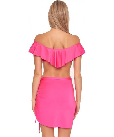 Women's Standard Monaco Cinch Mini Sarong Beach Skirt-Bathing Suit Cover Ups Pink $17.97 Swimsuits