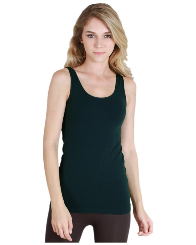 Women Seamless Basic Jersey Tank Top, Made in U.S.A, One Size Teal Blue $24.75 Tanks