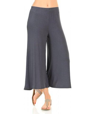 Women's Elastic Waist Jersey Culottes Pants Lounge Capri Cement $10.39 Pants