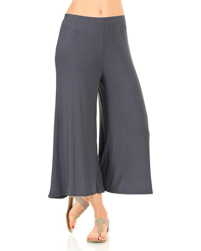 Women's Elastic Waist Jersey Culottes Pants Lounge Capri Cement $10.39 Pants