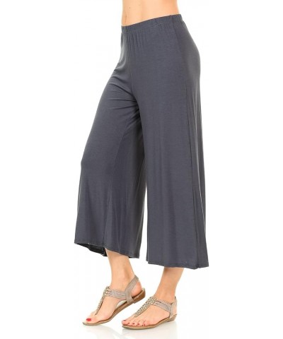 Women's Elastic Waist Jersey Culottes Pants Lounge Capri Cement $10.39 Pants