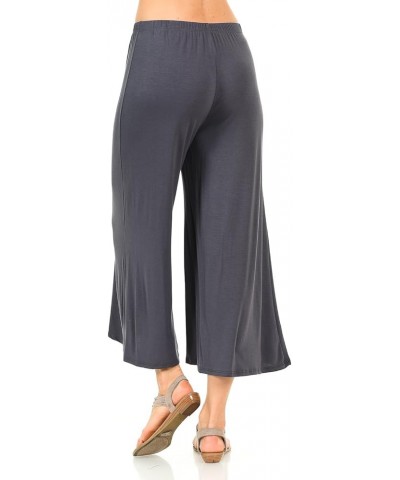 Women's Elastic Waist Jersey Culottes Pants Lounge Capri Cement $10.39 Pants