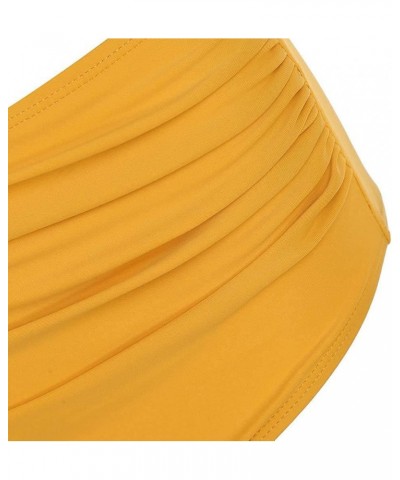 Women's Bathing Suit Sun Stars Moon Flounce High Waisted Tankini Swimsuit Yellow $9.84 Swimsuits