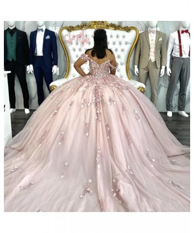 Off Shoulder Quinceanera Dresses with Train Sparkly Beaded Sweet 16 Dresses Lace Ball Gowns WZY95 Blue $69.60 Dresses