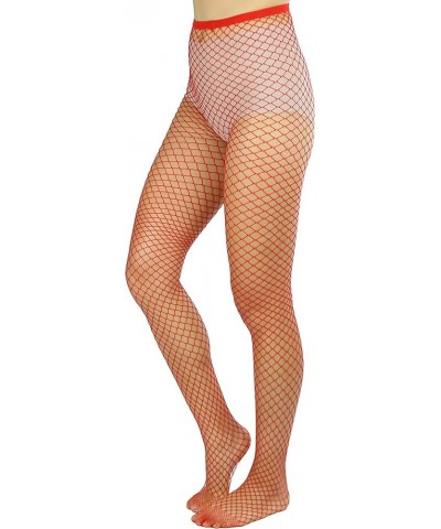 High Waisted Fishnet Tights for Women Sexy Fishnet Stockings Full Footed Fishnet Sheer Pantyhose Plus Size Medium Mesh - Oran...