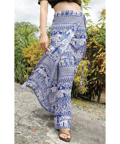 Light Viscose Rayon Wrap Sarong Beach Skirt African Waterwoman Art Elephants&vine - Blue $17.96 Swimsuits