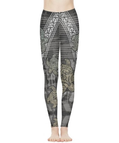 Womens High Waisted Yoga Pants Breathable Workout Sweatpants, Native Aztec Tribal Elastic Tights Legging for Gym Pacific Trib...