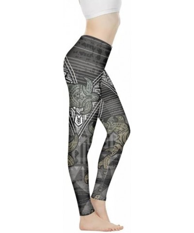 Womens High Waisted Yoga Pants Breathable Workout Sweatpants, Native Aztec Tribal Elastic Tights Legging for Gym Pacific Trib...