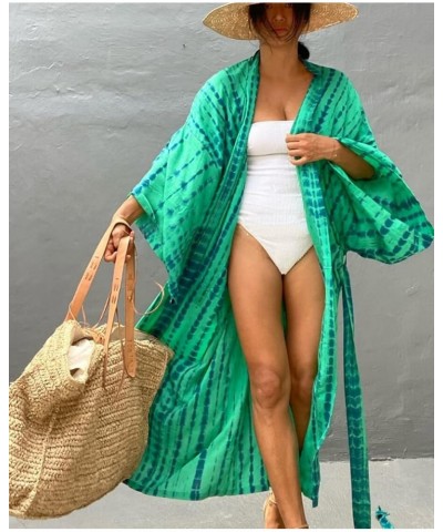 Women Long Beach Kimono Curve Hem Loose open front Bathing suit cover up B8 $15.18 Others