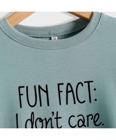 Sweatshirt for Women Fun Fact I Don't Care Funny Letter Printed Crew Neck Long Sleeve Casual Top Graphic Tees Shirt Pullover ...