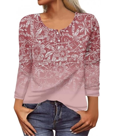 Womens Long Sleeve Tops Fashion Ethnic Print Shirt V-Neck Casual Tops Sweatshirts Tees Slim 02-red $14.61 Tops