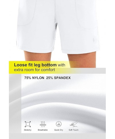 Women's 6'' Athletic Long Shorts with 4 Pockets High Waisted Bermuda Shorts for Women Walking Running Casual White $13.95 Act...