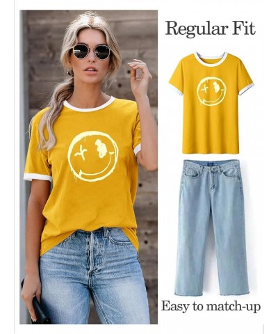 Funny Tshirt Graphic Easter Peepin It Real Bunny Tshirt Short Sleeve for Womens Girls 732 Yellow $7.50 T-Shirts