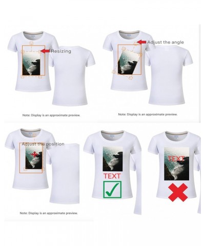 Custom T Shirt for Women Personalized T-Shirt Add Your Own Design Text Picture Front and Back White $7.15 T-Shirts