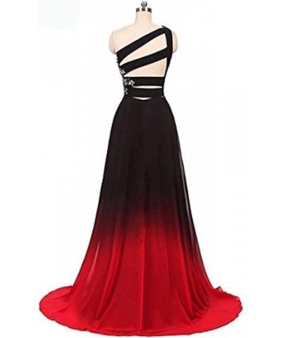 Women's One Shoulder Ombre Long Evening Prom Dress Wedding Party Gowns Black Teal1 $38.64 Dresses